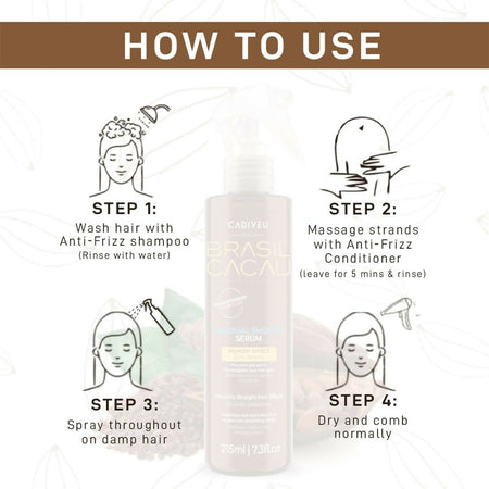 Spray Lisciante Per Capelli Brasil Cacau Gradual Smooth Serum 215 ml Lisciante