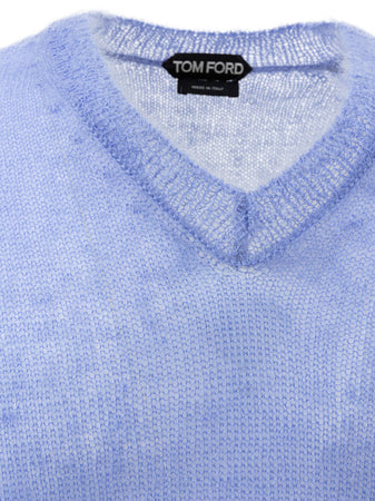 Tom Ford Maglione V-Neck in Mohair da uomo
