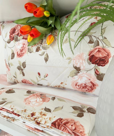 Completo Lenzuola Matrimoniale Alexander Tuscany Home Rose – 100% Cotone