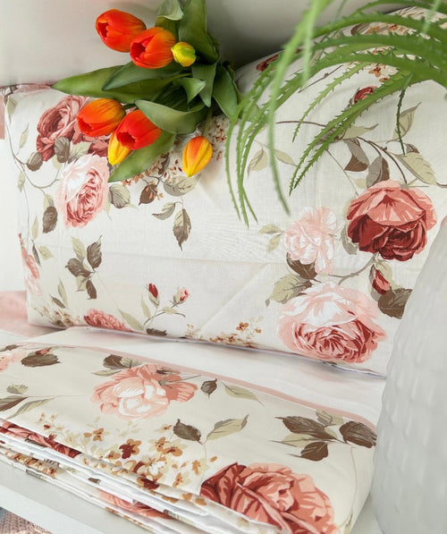 Completo Lenzuola Matrimoniale Alexander Tuscany Home Rose – 100% Cotone