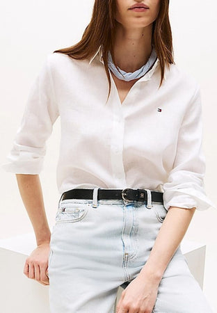Tommy Hilfiger CAMICIA ESS LINEN RELAXED SHIRT da donna