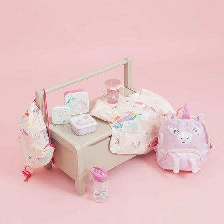 MINILAND Bottiglia per Bambini da 450ml, Borraccia con Cannuccia e Manico Ergonomico, Lavabile in Lavastoviglie, colore Fantasy