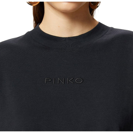 Pinko t-shirt donna pinko - miamey t-shirt jersey ricamo - nero da donna