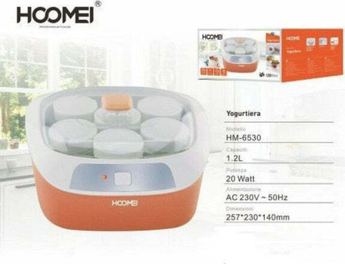 Yogurtiera-Elettrica-6-Vasetti-Macchina-Yogurt-Frutta-Dolci-Gelato-Hoomei-Hm6530