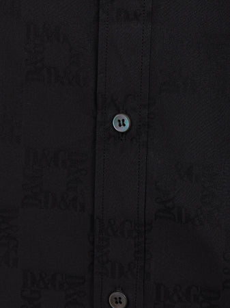 Dolce &amp; Gabbana Camicia logo ricamato tono su tono da uomo