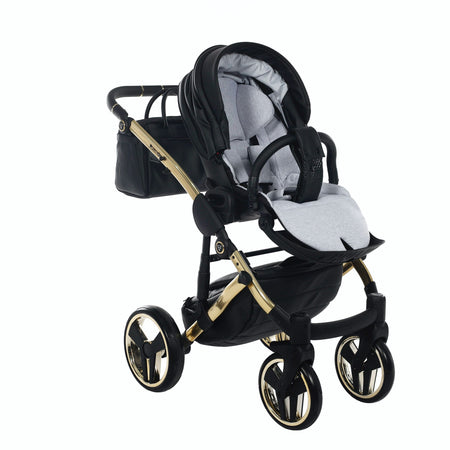 Diamond Fluo V2 2 in 1 Pelle Nero Navicella Nera Telaio Oro Giallo