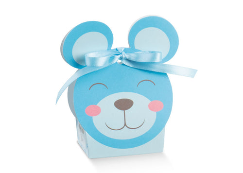 Scatolina Nascita Bimbo Orsetto Florentina Pon Pon Azzurro