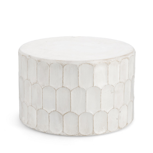Tavolino caesar bianco, struttura in magnesia, finitura a base di nitrocellulosa, Ø 66 x 40 cm