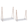 Set 2 vassoio sospeso ashley rett bianco in legno d'abete