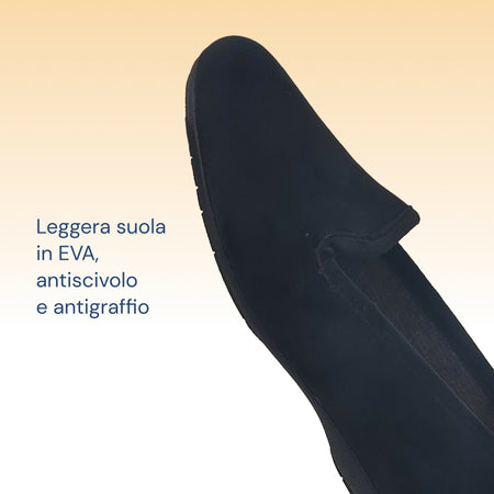 Dorea magiche ballerine donna scarpe in vellutino rasato eleganti friulane per ricevimenti, vera produzione artigianale spagnola