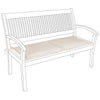 Cuscino per panca a 2 posti, idrorepellente e sfoderabile cerniera lampo, da 115 x 47 cm