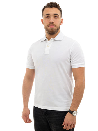 CANALI Polo Canali bianco manica corta da uomo