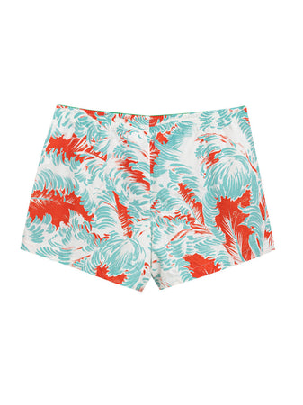 Bottega Veneta Boxer Mare con Stampa Piume in Rosso/Azzurro da uomo
