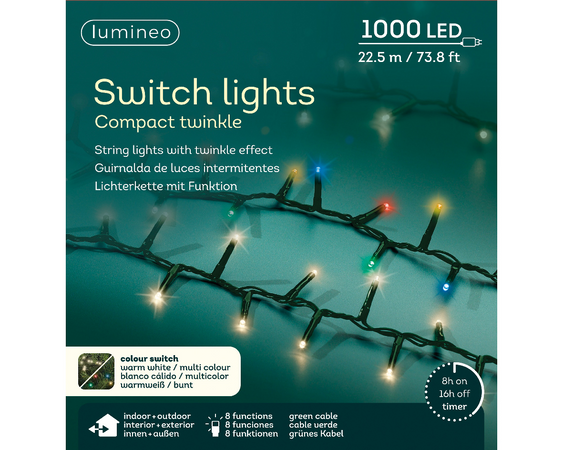 Luci compatte a LED 8 Interruttore funzione Luce all'aperto RGB