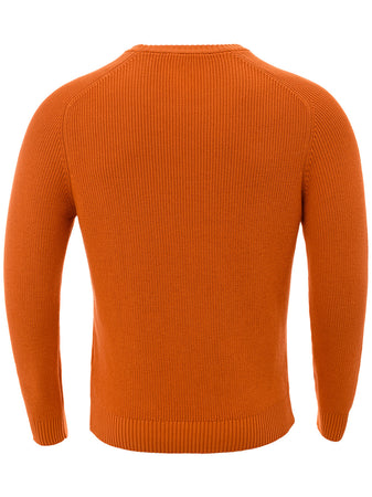 Gran Sasso Maglia Girocollo in Cotone Arancione da uomo