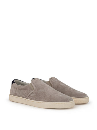 Brunello Cucinelli Slip on in Suede Tortora da uomo