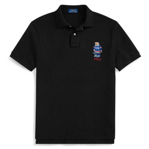 Polo Ralph Lauren Uomo Polo Bear Mezze Maniche Polo Con Orsetto Ricamato Logo Medio Polo Colletto 2 Bottoni Maniche Corte