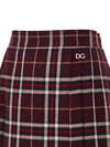 Dolce & Gabbana Gonna Scozzese Bordeaux con Pieghe da donna