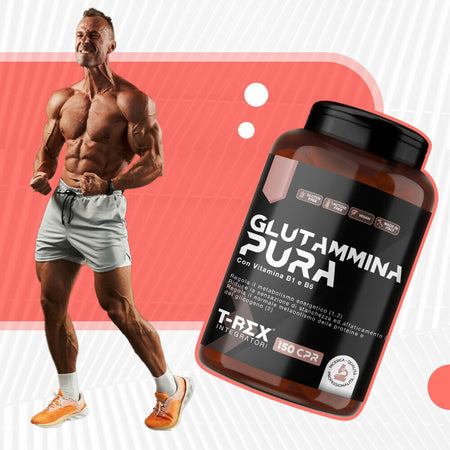 Integratore Di Glutamina Pura L-glutammina Pura | Stimola Aumento Gh Ormone Della Crescita | Diminuisce Fatica Post Allenamento | Integratore Di Glutamina Amminoacido Made In Italy | 120 Compresse T-rex Integratori