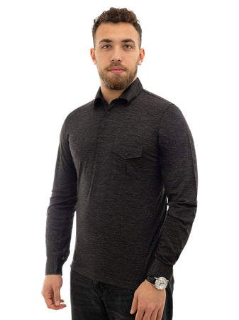 Corneliani Polo con taschino manica lunga da uomo