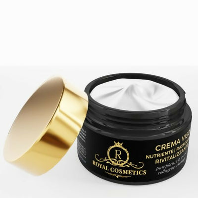 Royal Cosmetics Crema viso nutriente-rassodante-rivitalizzante 50ml. Con vitamina A,C,E acido ialuronico, collagene, elastina, pantenolo.