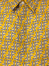 Fendi Camicia in Seta Gialla Hita con Stampa Labyrinth da uomo