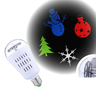 Lampadina led e27 4w proiettore disegni natale halloween autunno estate con dischetti cambiabili