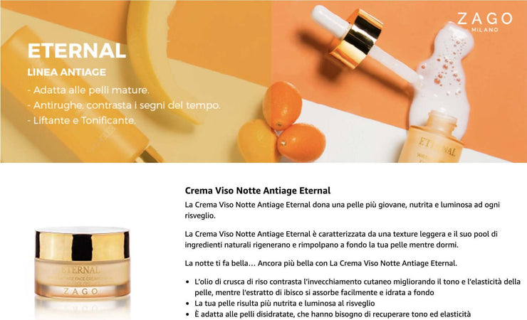 Zago Milano Eternal Shine Antiage 150 mlCrema Viso Notte Illuminante Anti-Age 150 ml AN01CN17 COSMETICA SG Store - Nicosia, Commerciovirtuoso.it