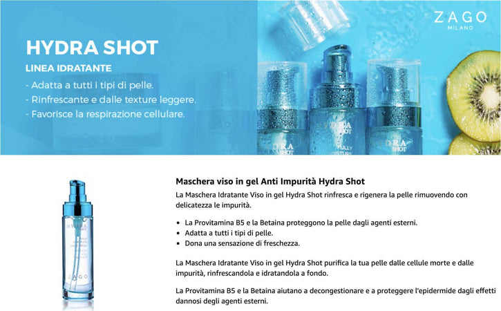 Zago Milano Hydra Shot 50 ml Maschera Viso Idrantante in Gel Anti-Impurità 50 ml I01MV17 Made in Italy COSMETICA SG Store - Nicosia, Commerciovirtuoso.it