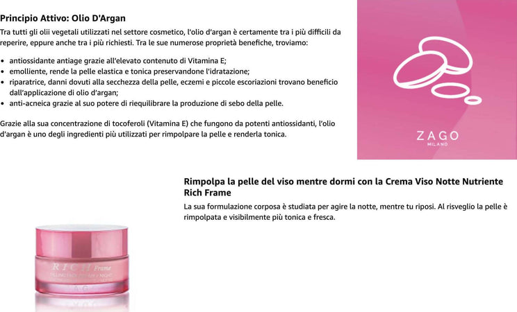 Zago Rich Frame Filling Face 50 ml Crema Viso Nutriente Anti-Stress Giorno N01CG17 COSMETICA SG Store - Nicosia, Commerciovirtuoso.it