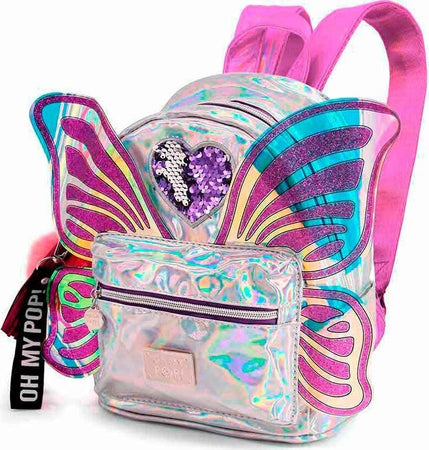 ZAINETTO-DI-OH-MY-POP!-FARFALLA-ARGENTO-ZAINO-FASHION-PICCOLO-WINGS-SCINTILLANTE