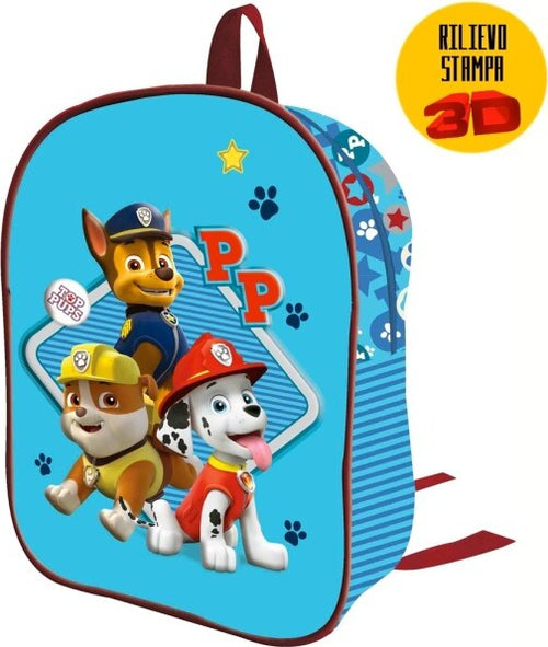 Zainetto-Paw-Patrol-Stampa-Rilievo-3d-Cuccioli-32cm-Bambini-Scuola-Asilo