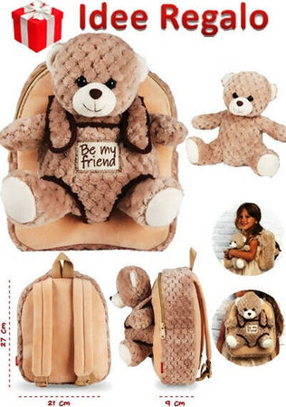 Zainetto Per Bambini Con Peluche Be My Friend Zaino Con Peluche Estraibile E Cinghie Regolabili Cancelleria e prodotti per ufficio/Scuola e materiale didattico/Materiale scolastico/Cartelle e zaini per la scuola/Zainetti per bambini Cartoleria Deja Vu - Crotone, Commerciovirtuoso.it