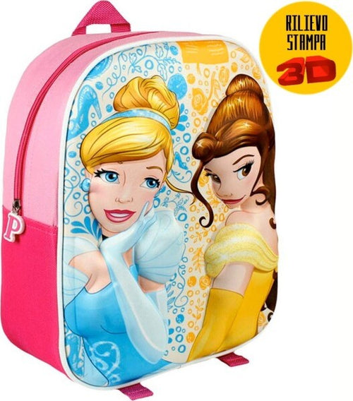 Zainetto-Principesse-Disney-Belle-Cenerentola-Stampa-3d-Bambine-Scuola-Asilo