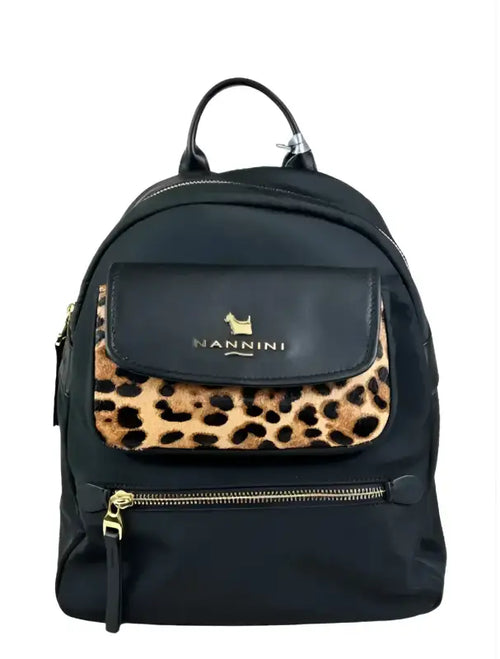 Zaino Alizia Donna Nannini 18363a Nero/Leopardato - Nero / Taglia Unica - Zaino