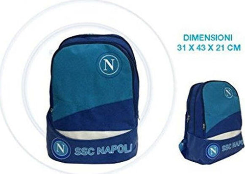 Zaino-Americano-Ssc-Napoli-In-Tessuto-Per-Scuola-Tempo-Libero-Viaggio-Azzurro