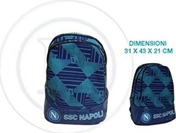 Zaino-Americano-Ssc-Napoli-In-Tessuto-Per-Scuola-Tempo-Libero-Viaggio-Azzurro