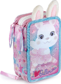 Zaino-+-Astuccio-Ballerina-Bunny-Scuola-Elementare