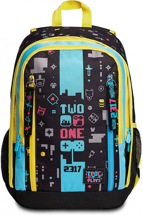 Zaino Doppio Scomparto 30x41x12cm Seven Two Players One Console Zaino per La Scuola per Ragazzi Con Spallacci Imbottiti E Rinforzati 34 Lt