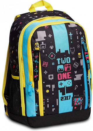 Zaino Doppio Scomparto 30x41x12cm Seven Two Players One Console Zaino per La Scuola per Ragazzi Con Spallacci Imbottiti E Rinforzati 34 Lt