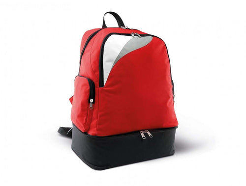 Zaino Multisport Rosso con Fondo Rigido Sacca Sportiva con Reparto Scarpe