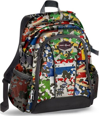 Zaino-Neon-Free-Time-Multicolor-Camo-Scuola-Ragazzi-Ragazze-Medie-Superiori