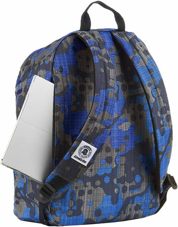 Zaino Ollie Fantasy Invicta Camo Tex Bg Blu Fantasia Militare Con Tasche Zaino Scuola E Tempo Libero Con Spallacci E Fondo Imbottito 31x43x20cm