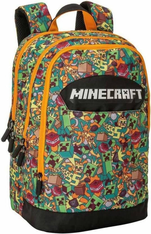 Zaino Organizzato Minecraft Zaino per La Scuola per Ragazzi Fantasia Spallacci Imbottiti E Regolabili Vano Principale E 3 Tasche Con Zip 32 X 43 X 23 Cm Franco Cosimo Panini