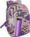 Zaino-Organizzato-Viola-Comix-Flash-3-tasche-Chiusura-Zip-effetto-Nylon