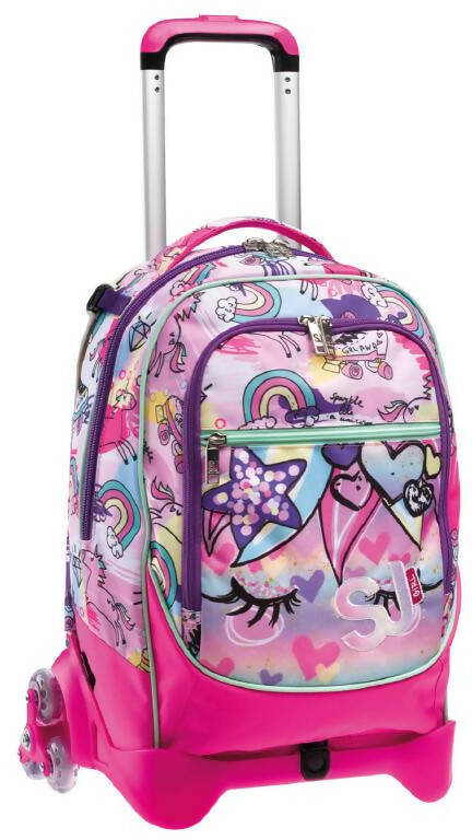 Zaino Scuola Bambine Ragazze Con Trolley Jack-3wd Sj Gang Animali Fantasy Girl, Candy Fuxia 37 X 51 X 27 Cm Seven
