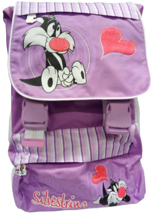 Zaino Scuola Fantasia Silvestro Sdoppiabile Zaino Cartella per Bambini Viola Fantasia Con Spallacci Imbottiti E Schienale Preformato 2 Tasche Esterne E 2 Scomparti Interni 43x20x32 Cm Franco Cosimo Panini