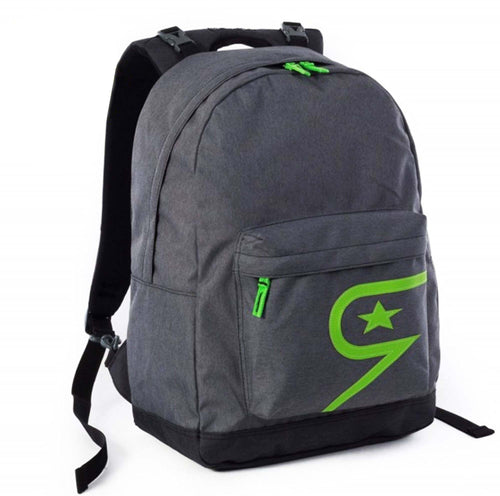 Zaino Scuola Seven Backpack Pro Double Project Grigio E Verde 24 Lt Tasca Frontale Schienale Imbottito