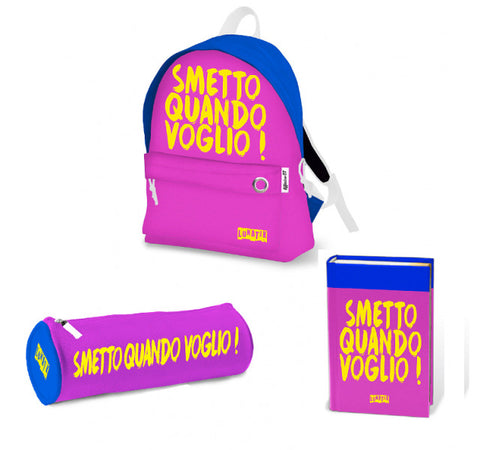 Zaino Smetto Quando Voglio Con Astuccio E Diario Cancelleria e prodotti per ufficio/Scuola e materiale didattico/Materiale scolastico/Cartelle e zaini per la scuola/Zaini per ragazzi Scontolo.net - Potenza, Commerciovirtuoso.it