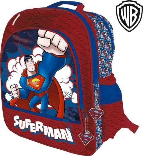 Zaino-Superman-4-Cerniere-Stampa-Plastificata-Scuola-Bambini-Elementari-41cm